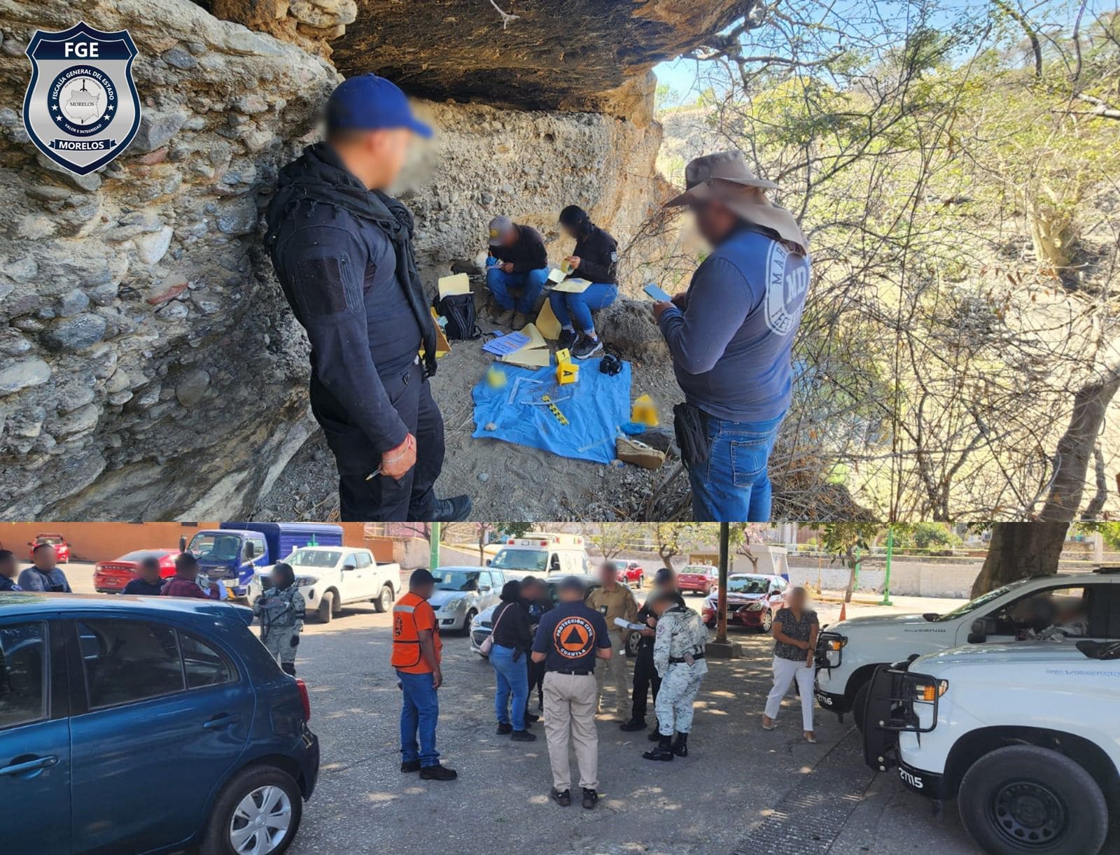 TRABAJOS DE COORDINACIÓN INSTITUCIONAL EN CUAUTLA: SE LOCALIZAN RESTOS ÓSEOS EN BARRANCA